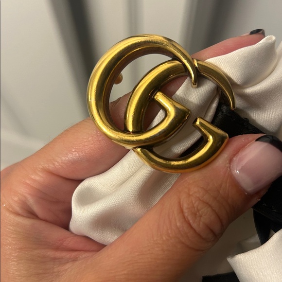 AUTH - GUCCI Leather belt with Double G buckle - Picture 7 of 8